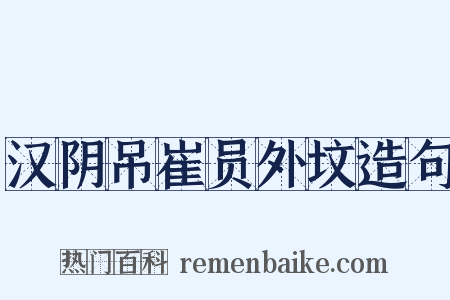 汉阴吊崔员外坟造句是什么意思的图片